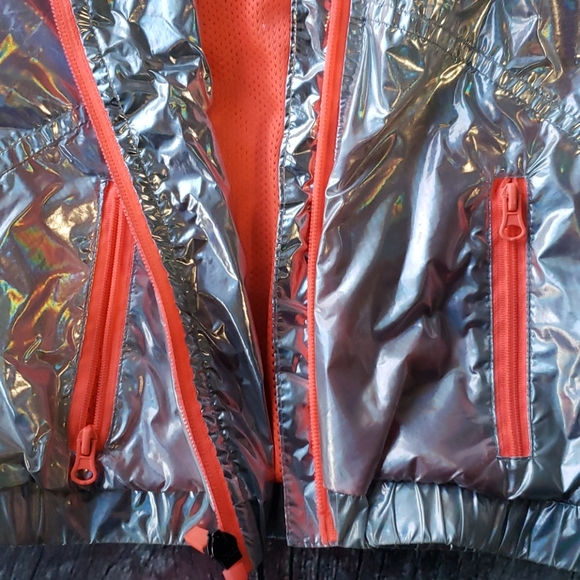 Cat & Jack Silver Iridescent Zip jacket sz XS 4/5 - Picture 4 of 9